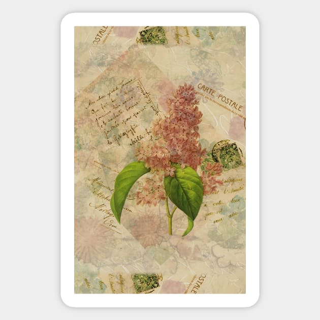 Decoupage lilac iphone Sticker by venitakidwai1